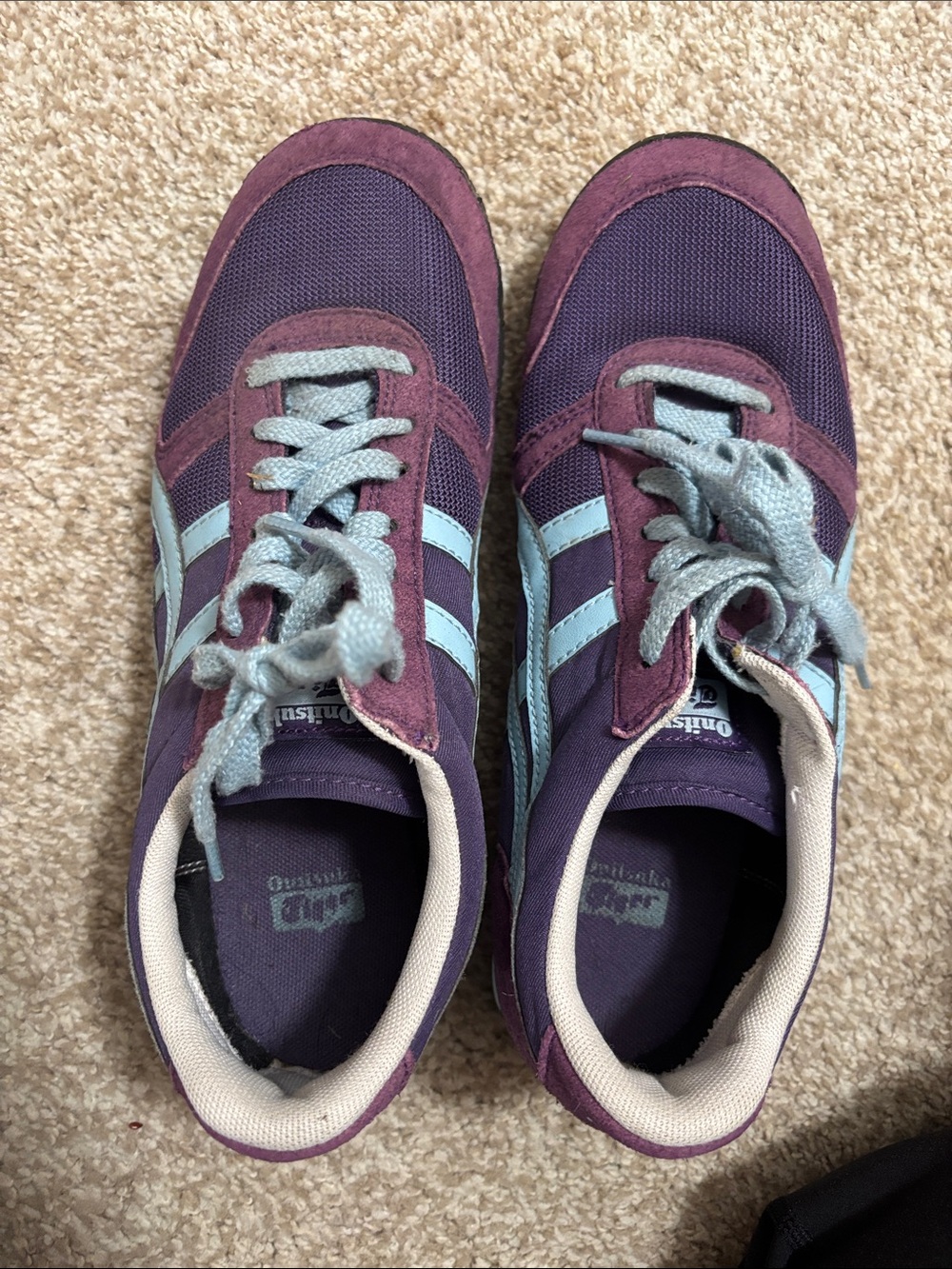 Onitsuka Tiger by Asics Purple Sneakers with Light Blue Stripes